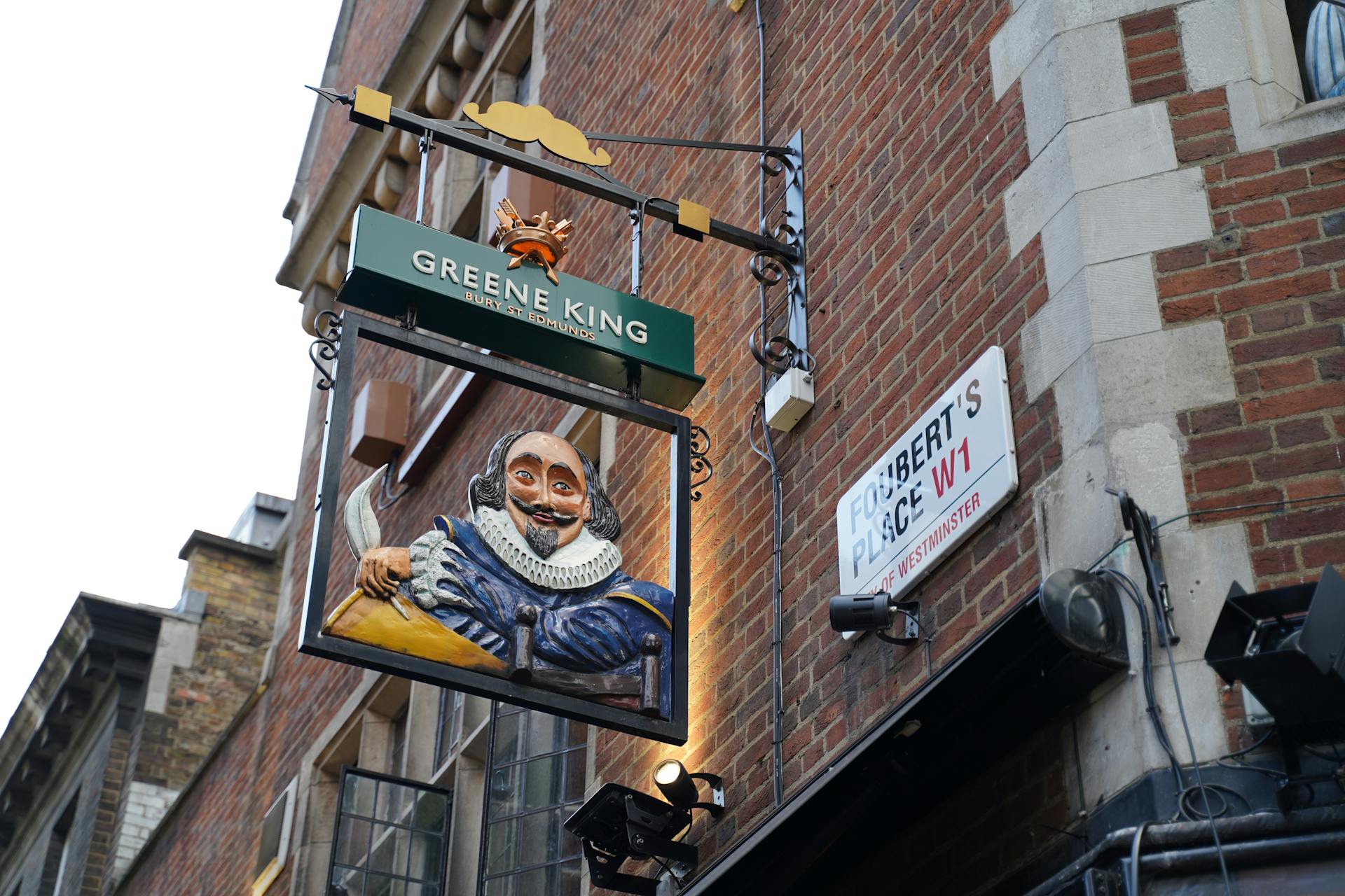 Pub Sign with Shakespeare Image