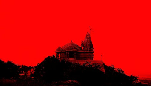 Free stock photo of double exposure, temple on a hill Stock Photo