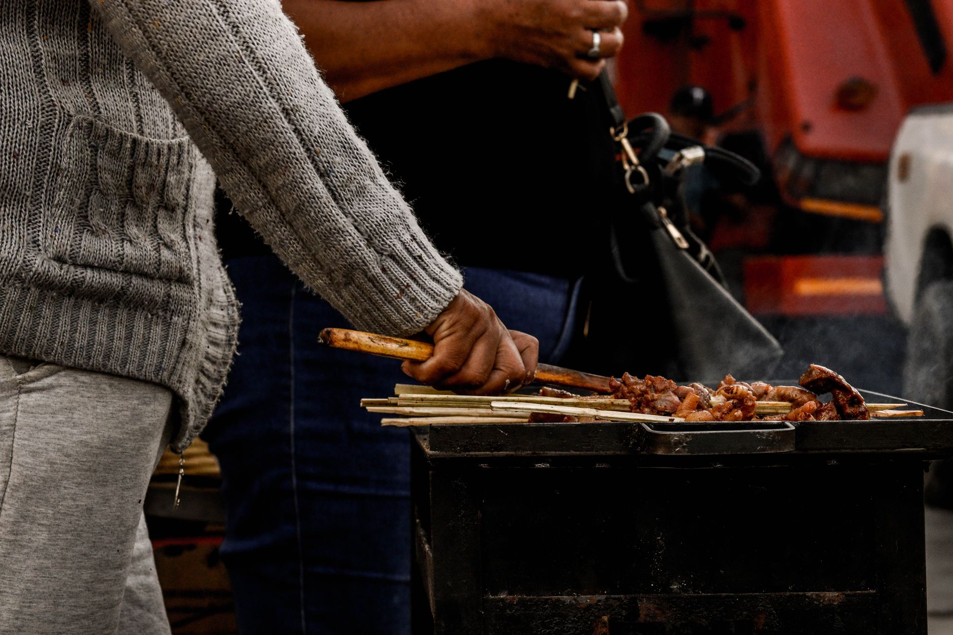 Golden fried plantains and spicy dipping sauce