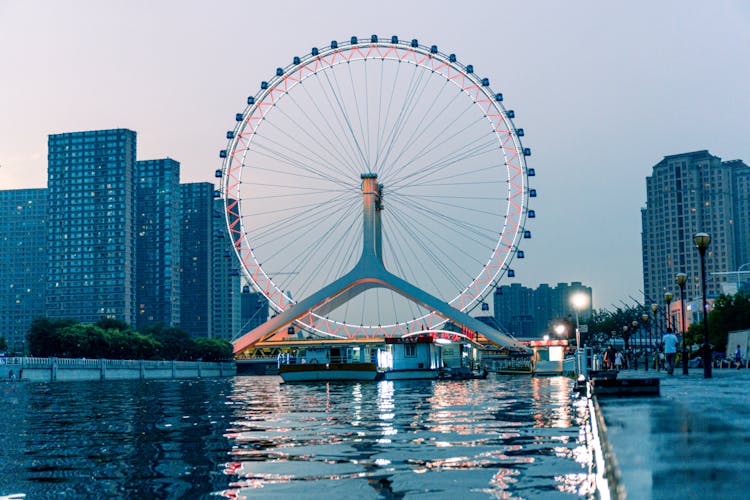 Ferris Wheel In Tianjin, China 