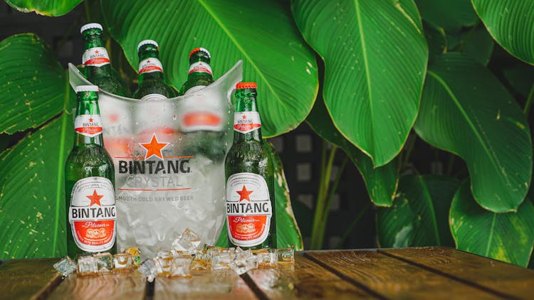 Beer Bottles On A Table