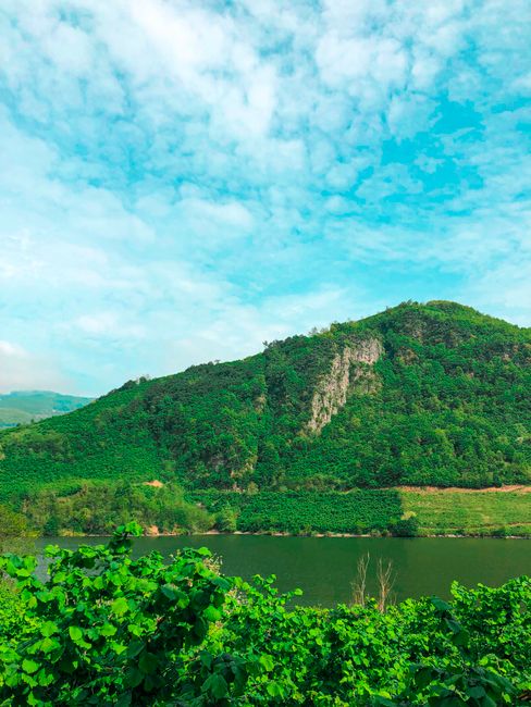 Fotomural Vista escénica de una montaña verdosa con un cielo azul claro, perfecta para los amantes de la naturaleza.