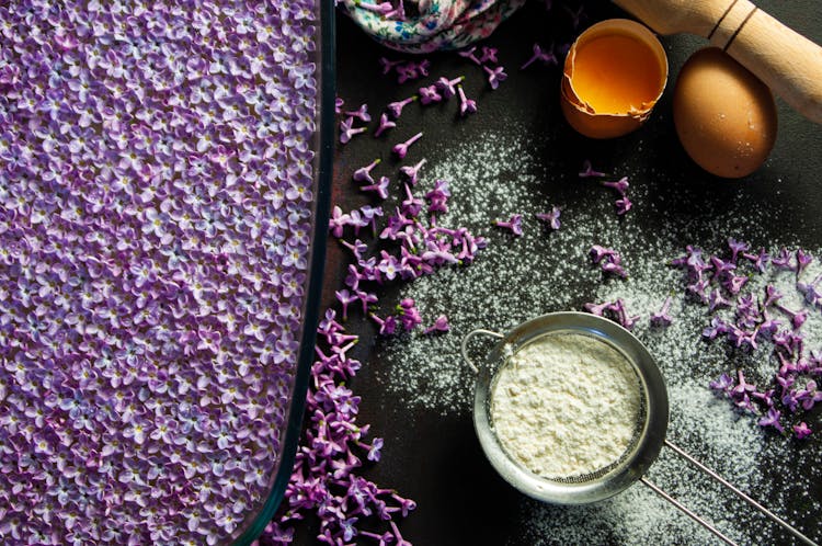 Purple Petals And Eggs