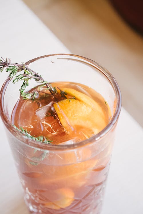 Beverage with Rosemary Garnish