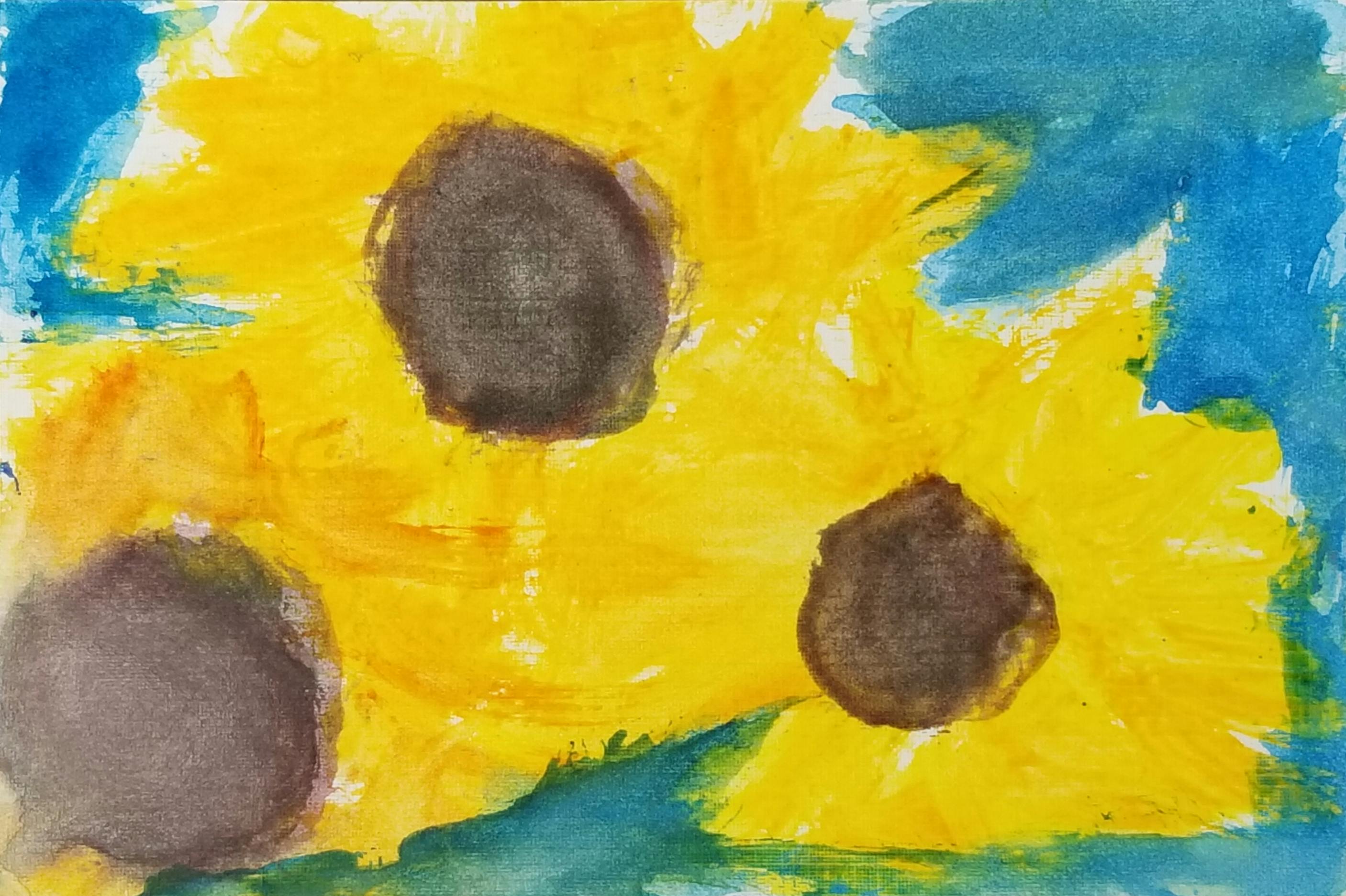 Free stock photo of sunflower, watercolor painting