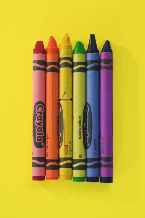 Free Yellow and Blue Coloring Pencils Stock Photo