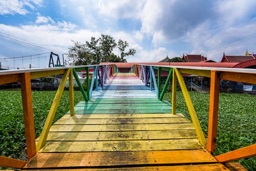 Free Colorful Wooden Bridge Stock Photo