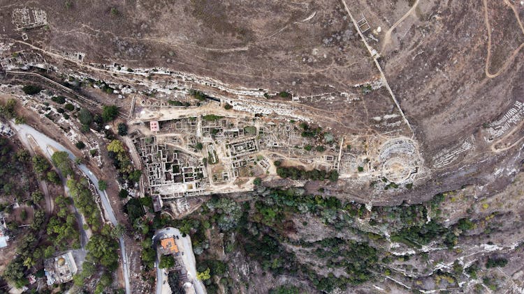 Aerial View Of An Archaeological Site