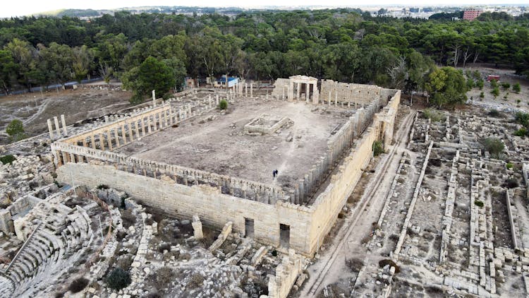 Aerial Shot Of Archeological Ruins