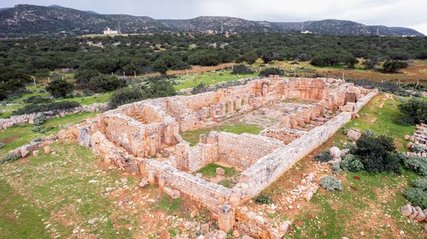 Aerial Shot of Ancient Temple Ruins 
