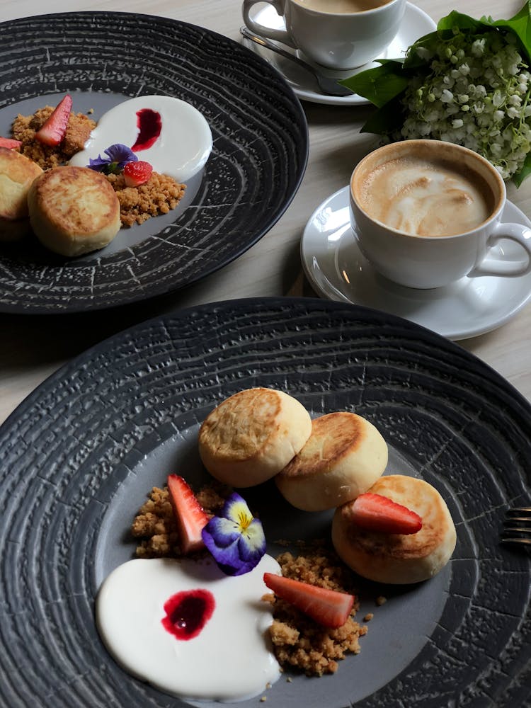 Deconstructed Cheesecakes And A Cup Of Coffee 