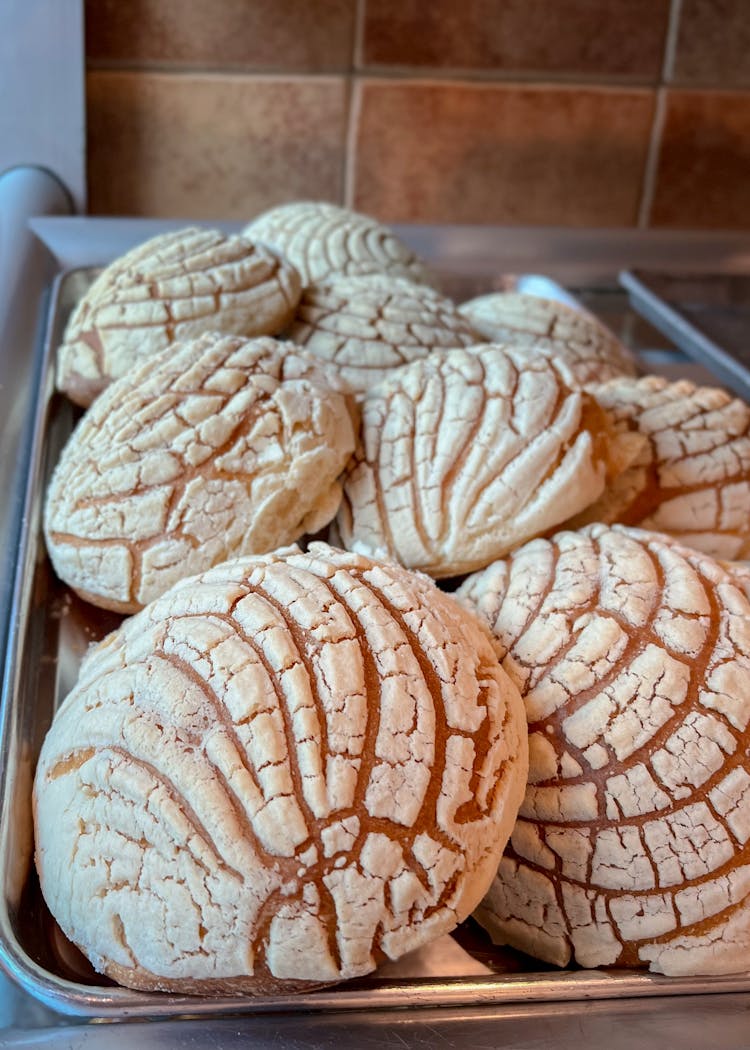 Close-up Of Vanilla Concha Bread