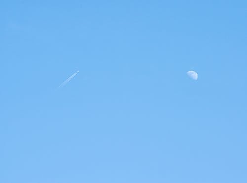 Moon on the Clear Blue Sky 