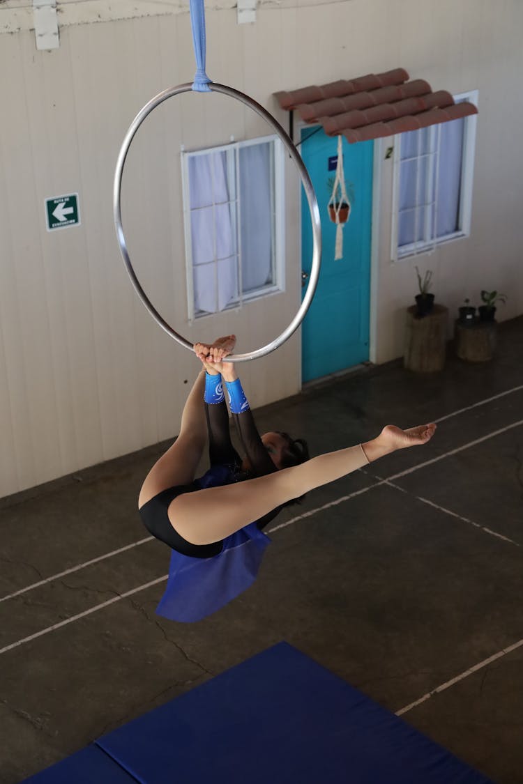 A Gymnast Exercising