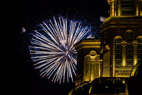 Fireworks Behind the Building 