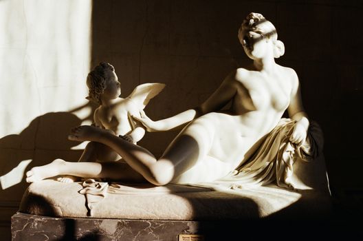 Sculpture of a Woman and an Angel