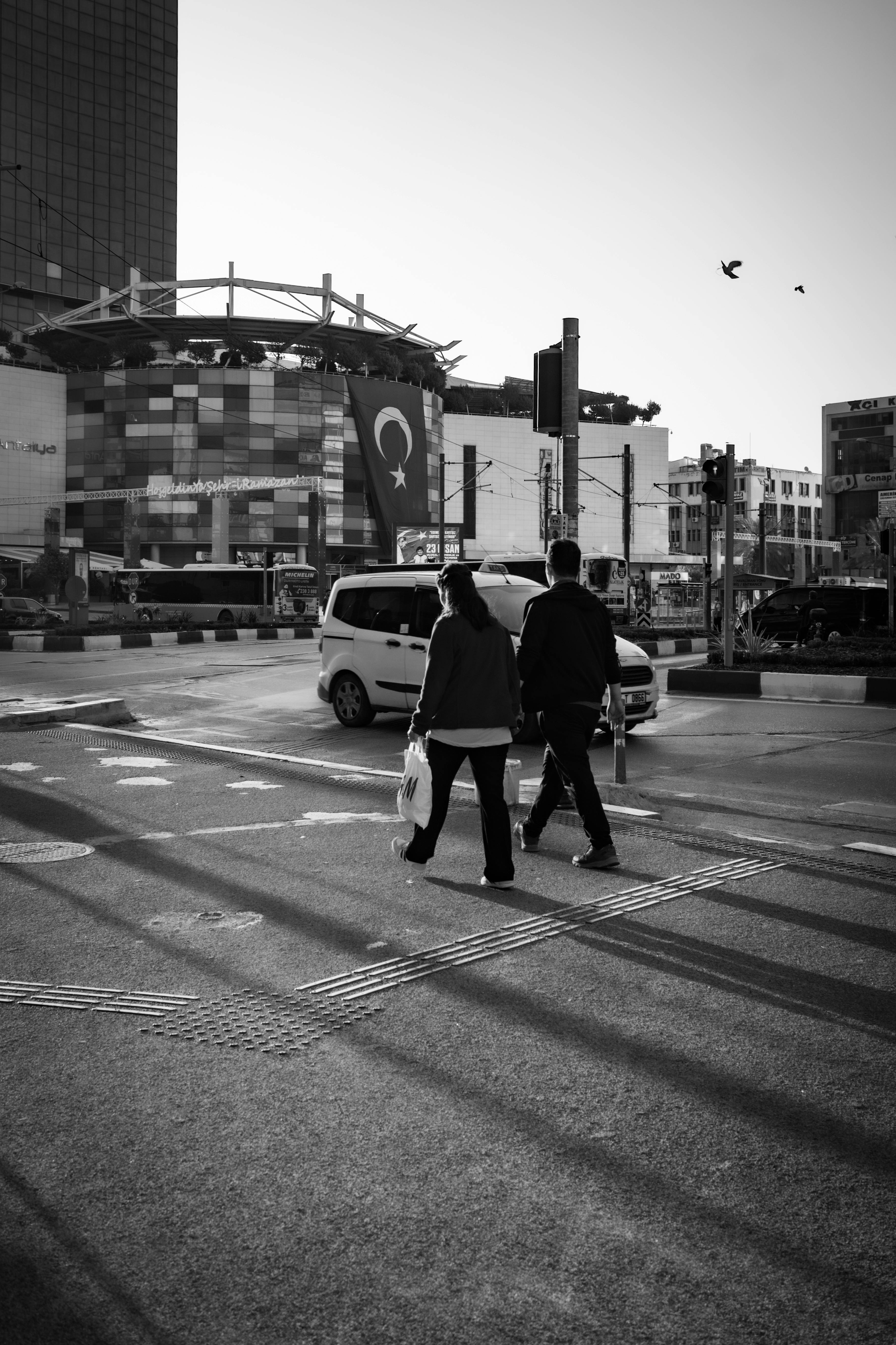 Black and White of People Walking in the Street · Free Stock Photo