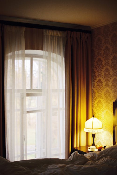 White Window Curtain on Window