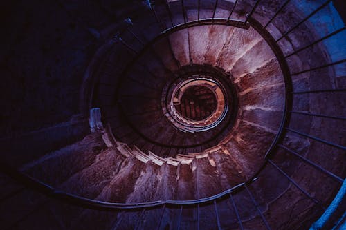 Brown spiral Staircase