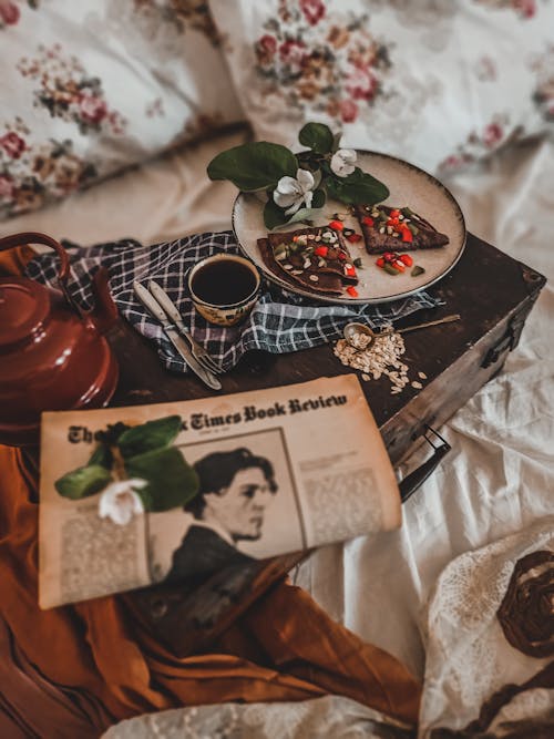 Free Breakfast in Bed Stock Photo