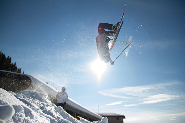 Skier Doing A Backflip