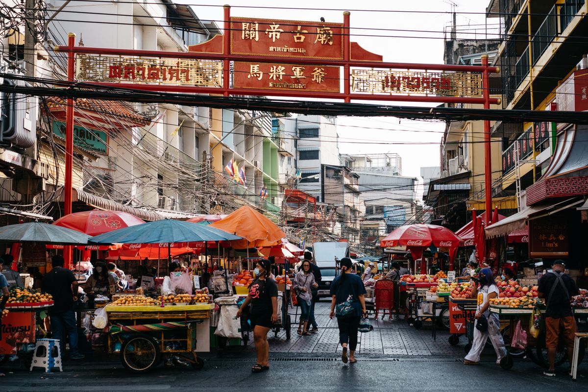 An entrance gate to a Chinese district