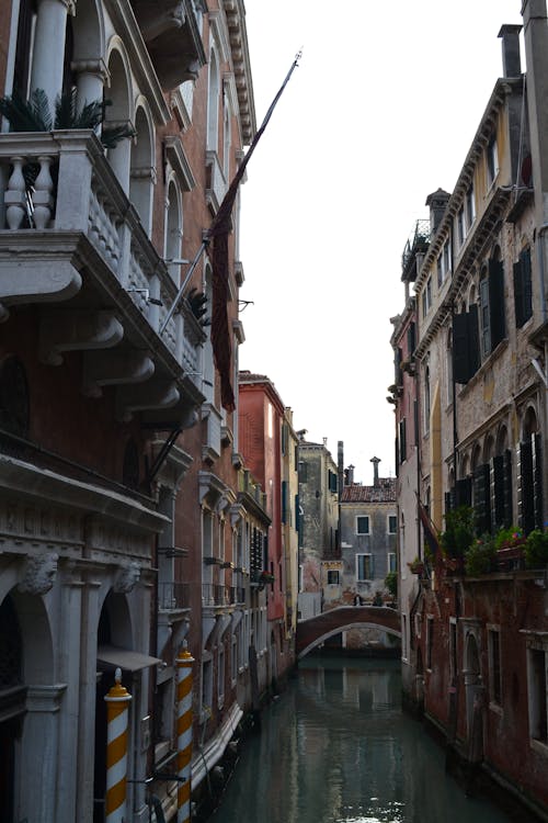 Concrete Buildings Along the Canal in Venice