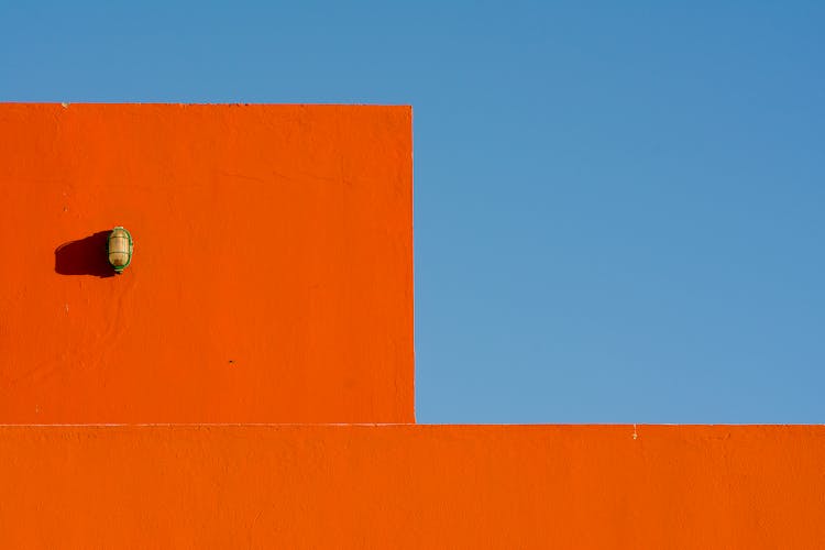 Blue And Orange Paint On Wall