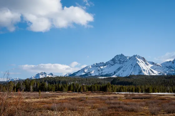 Jagged granite Sawtooth peaks in central Idaho