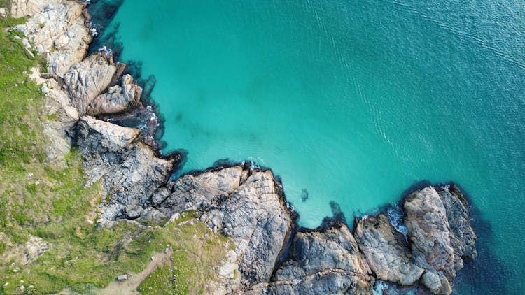 View Of Turquoise Waters Of Sea Bay