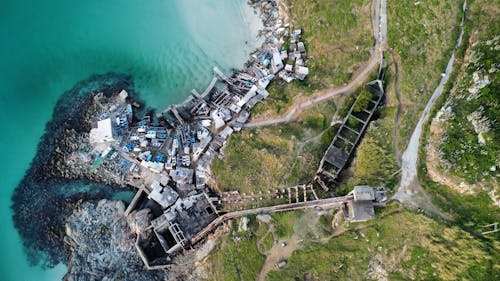 Imagine de stoc gratuită din bărci, debarcader, fotografie aeriană