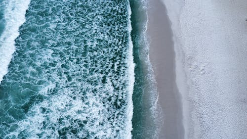 Aerial View of Waves in the Ocean