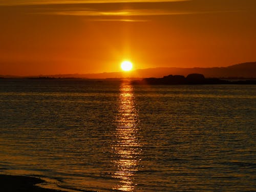 Scenic View of the Sunset in the Sea