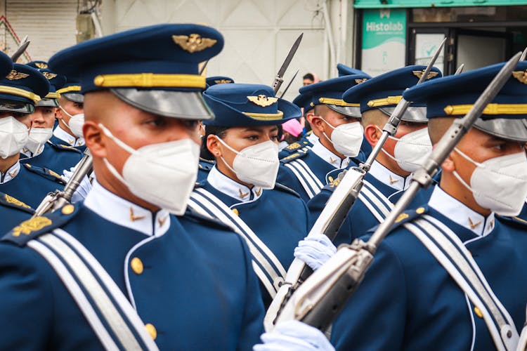 Military Personnel In Uniform In A Parade