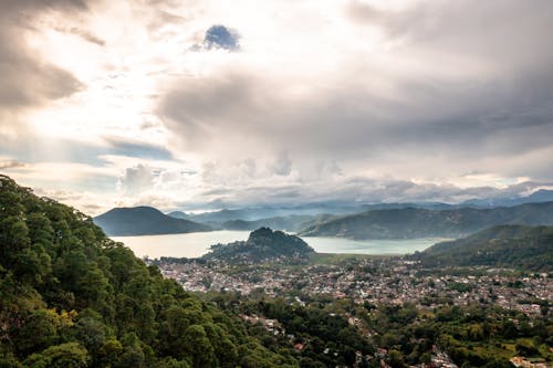 全景, 城鎮, 太陽 的 免费素材图片