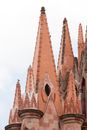 Pointed Towers of St Michael Archangel Parish in Mexico