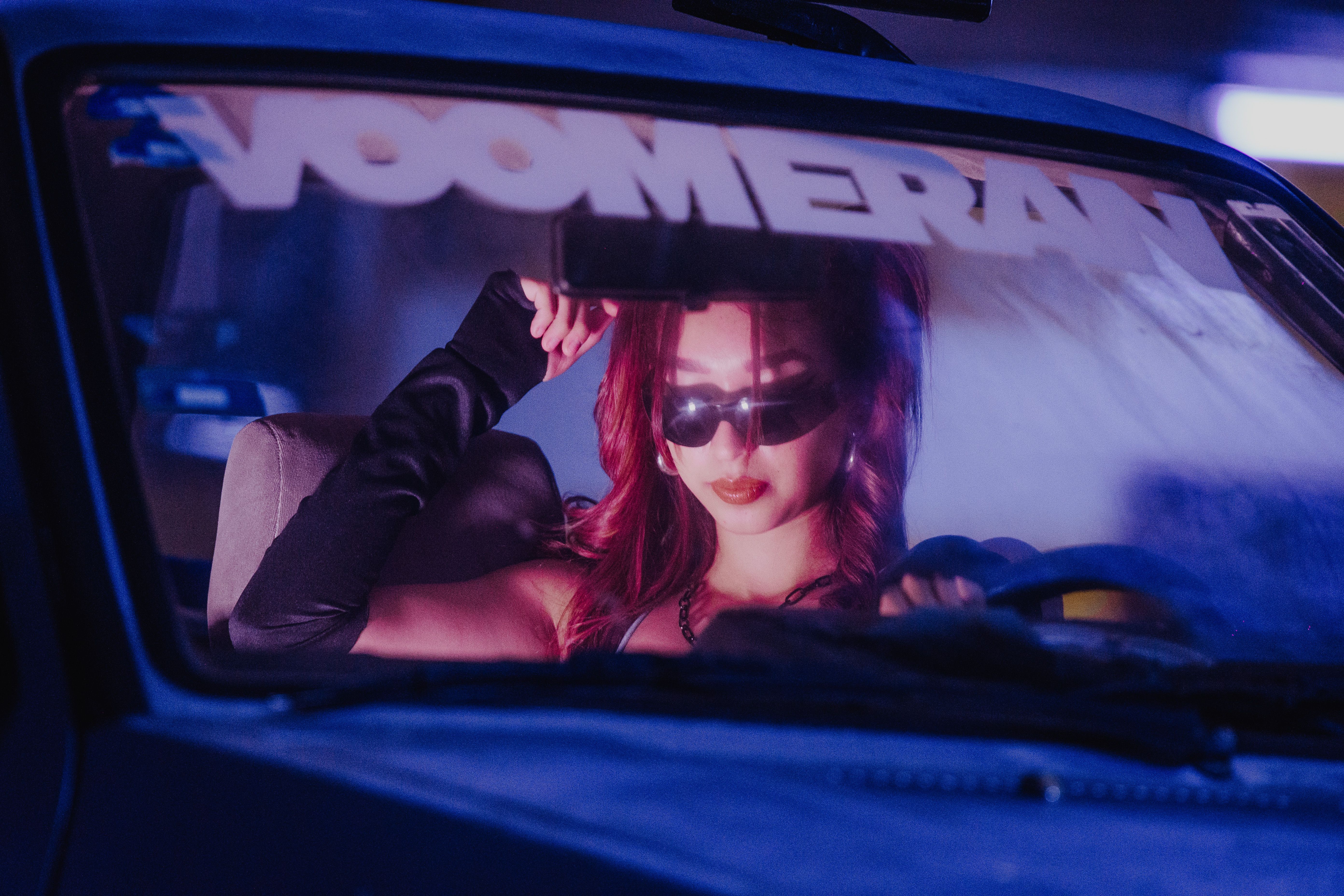 Brunette Woman in Car Window · Free Stock Photo