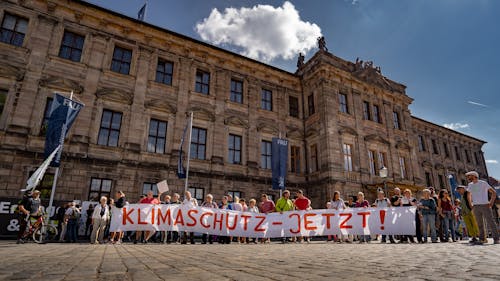 Climate Activists in front of University in Erlangen