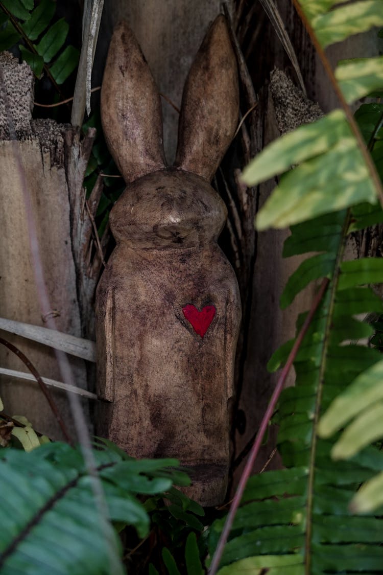 Wooden Rabbit Figure