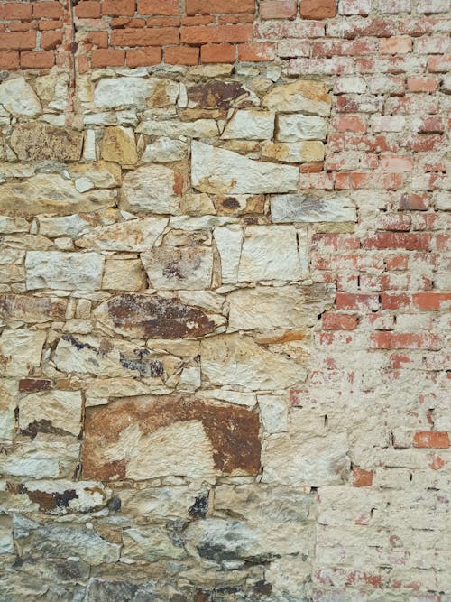 Photo of a Wall Contains Bricks and Stones