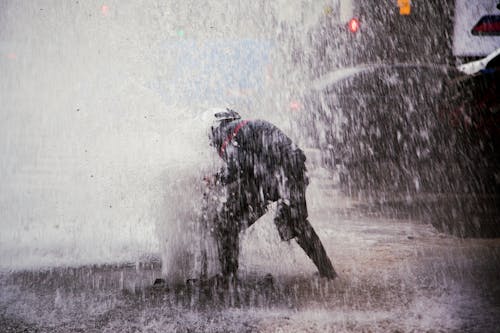 Free stock photo of firefighter, fireman, pipe break