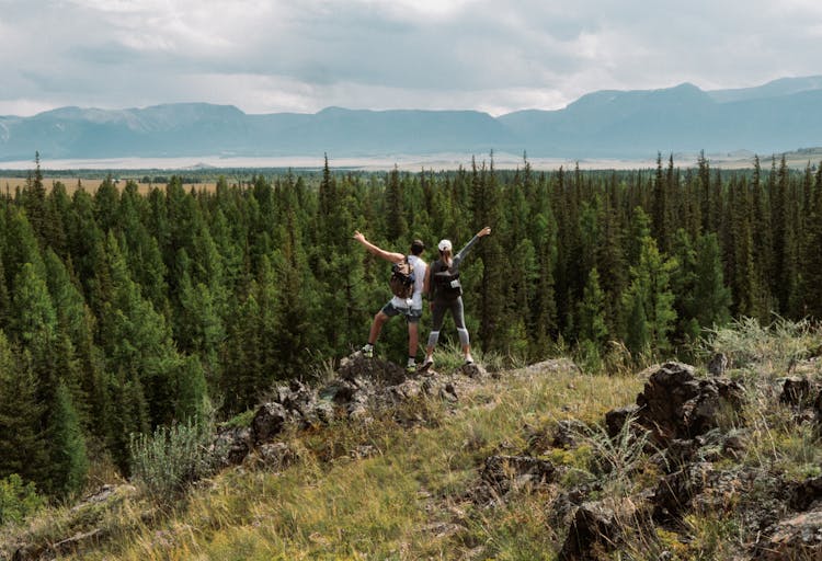 Hikers On Mountain Top