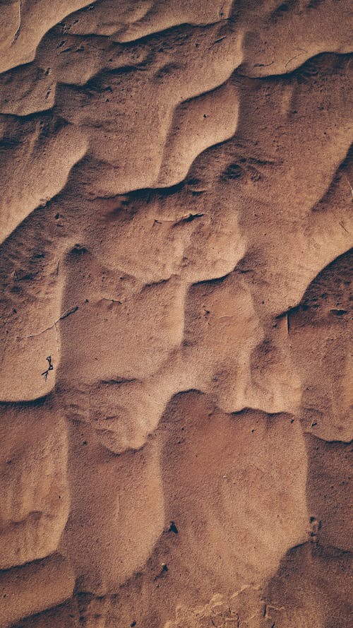 Top View of a Desert with Sandstone Formations 