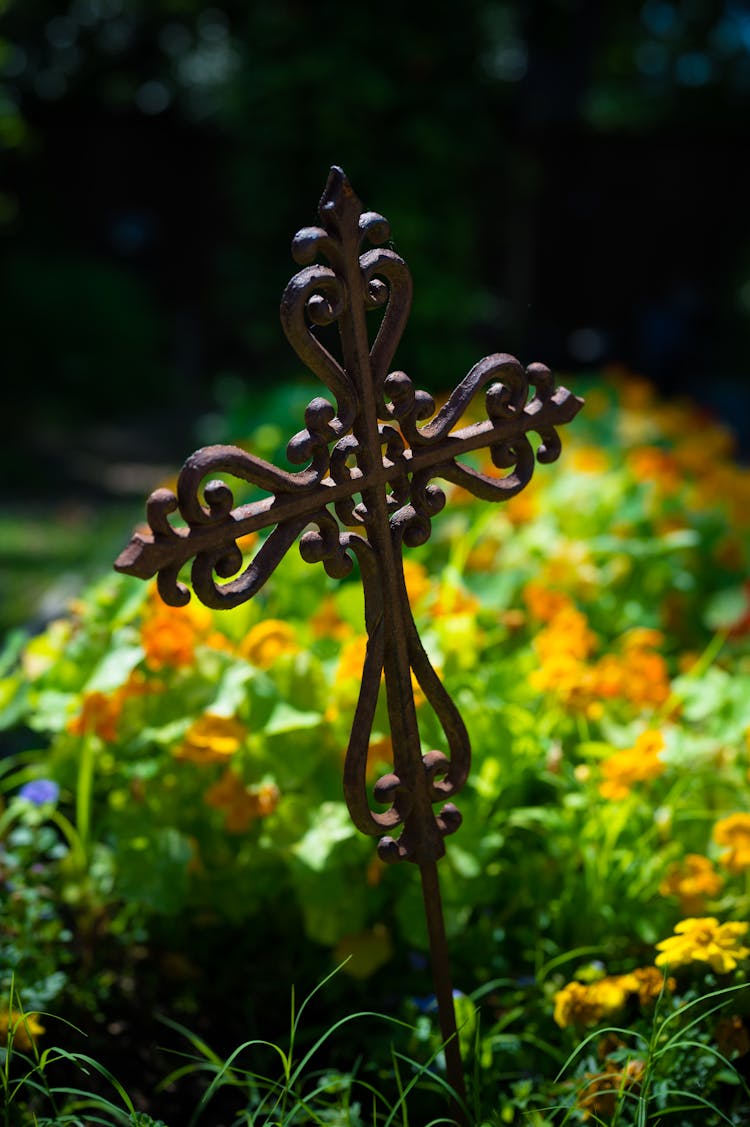 Iron Cross In A Garden 