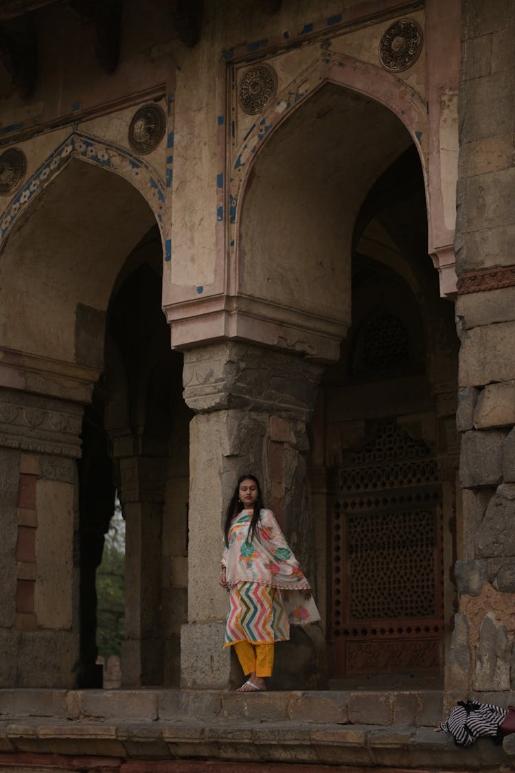 Tourist At Tomb Of Isa Khan