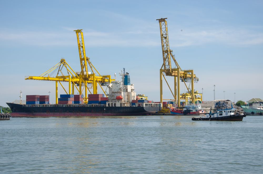 Cargo ship at port