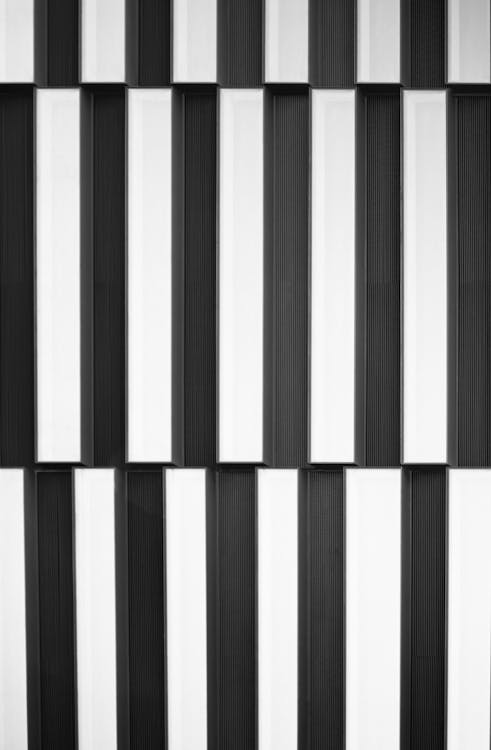 White and Black Striped Illustration