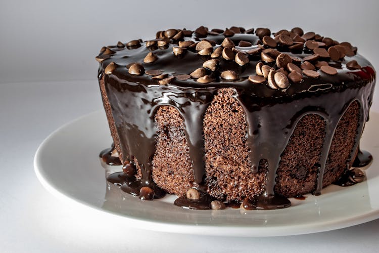 Close-Up Shot Of A Chocolate Cake 