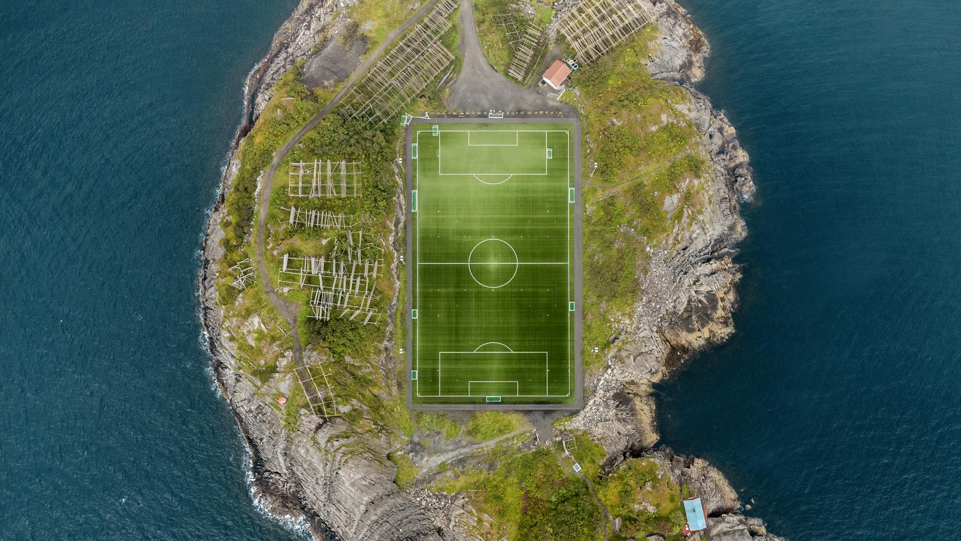 Soccer Field on Island in Norway