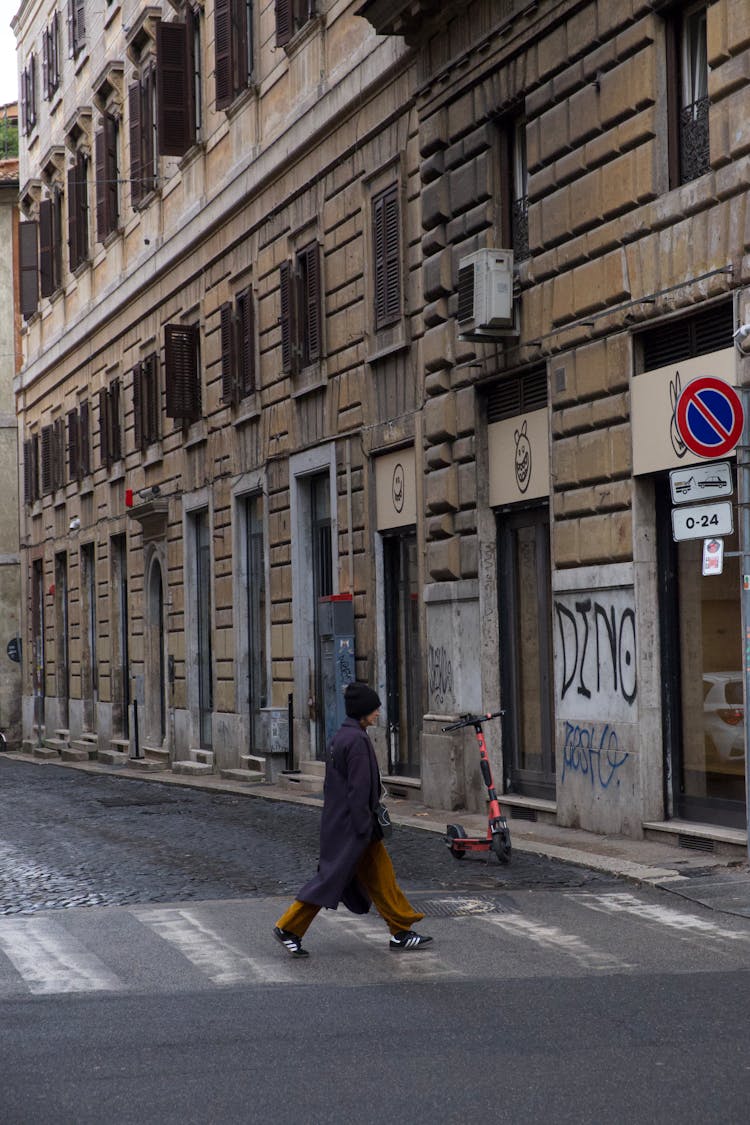 Person Crossing Empty Street